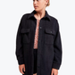 Oversized black shacket